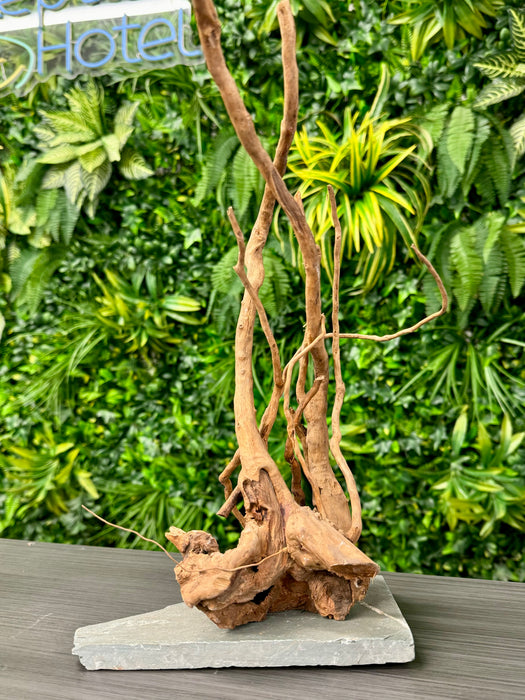Wood Root with Slate Rock Base (30-45cm)