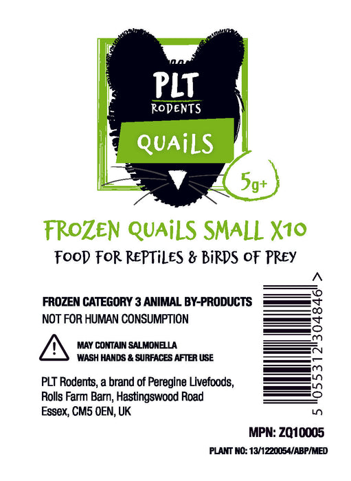 PLT Frozen Quail Small 5g+ 10 Pack