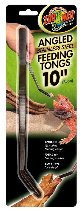 Zoo Med 10" Angled Stainless Steel Feeding Tongs